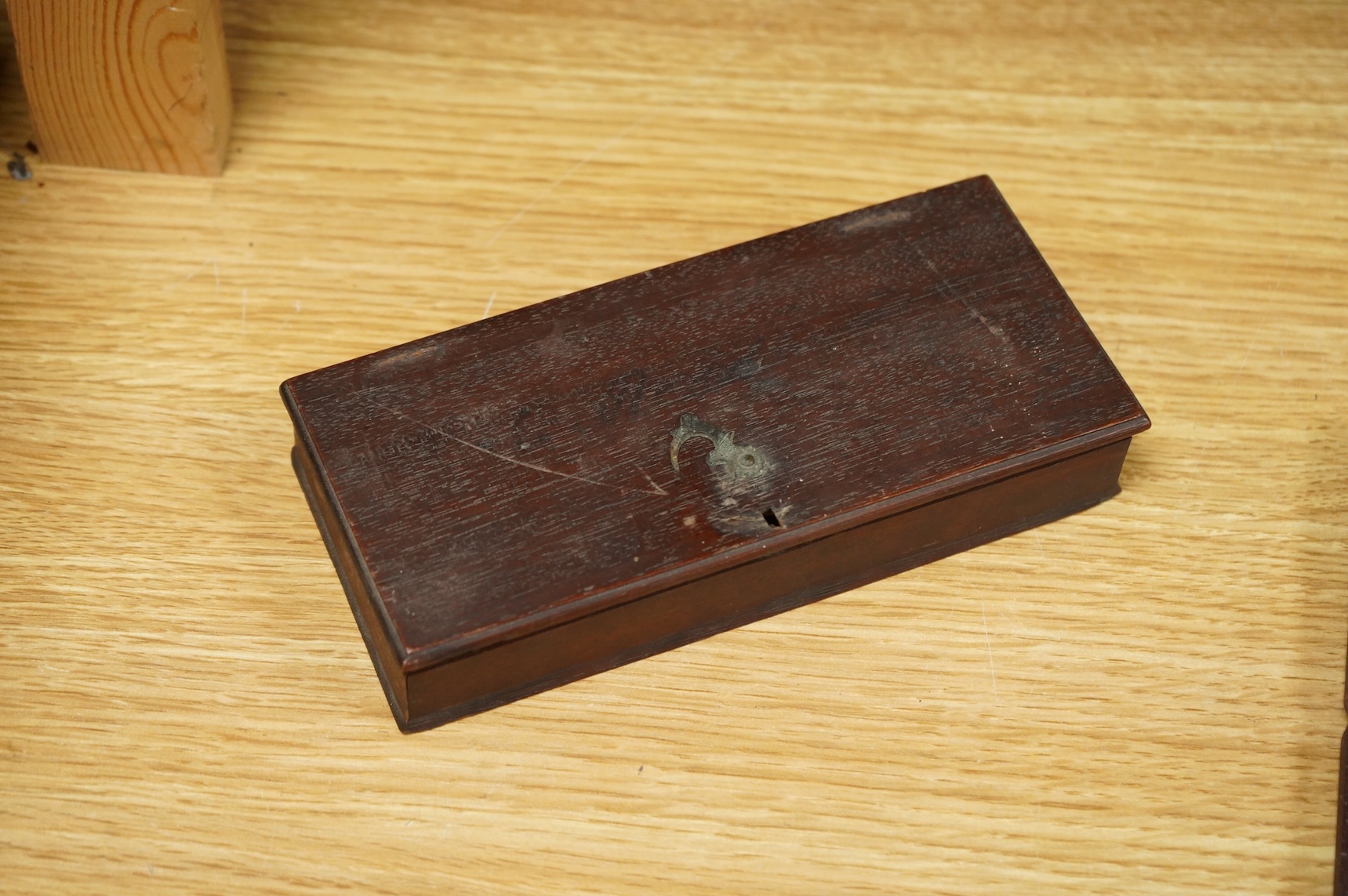 Four scientific instruments, consisting; a set of apothecaries steel balance scales, by Charles de Grave, 59, St. Martin’s le Grand…London; a set of three small drawing compasses, leather cased; a prismatic compass, by S